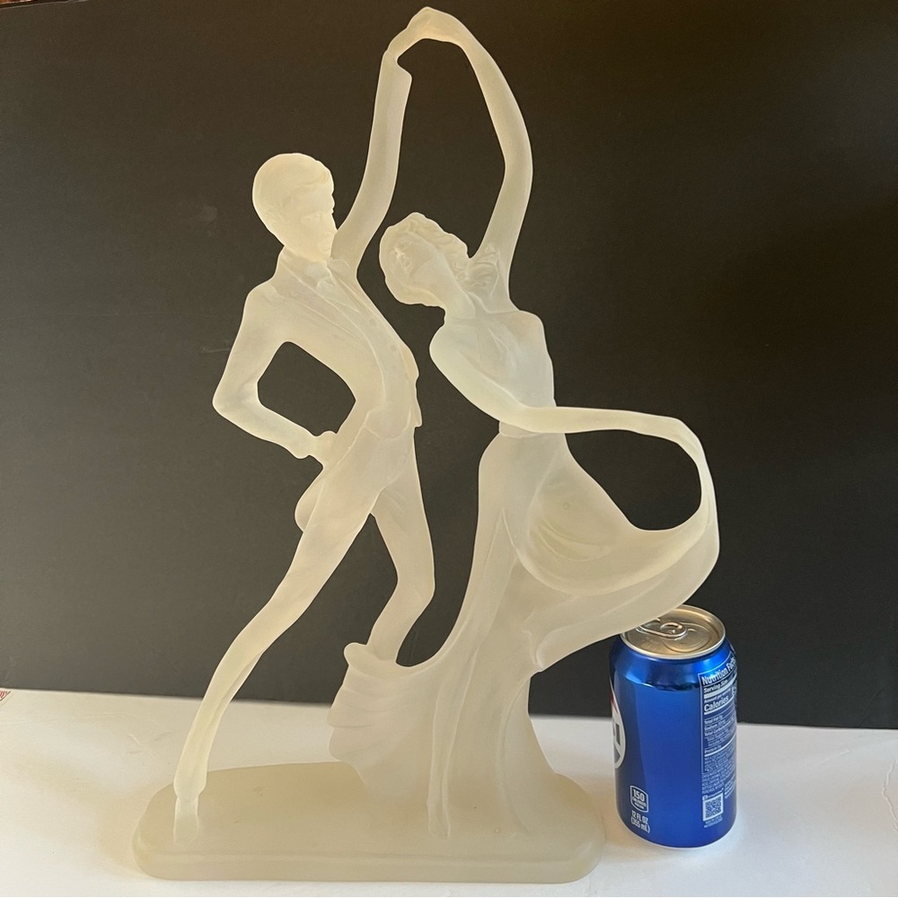 Elegant Dancing Couple Sculpture Frosted 18” - Picture 5 of 7